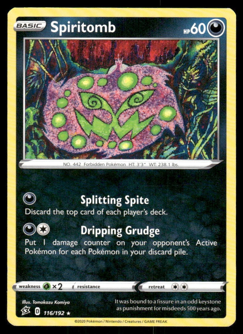 2020 Pokemon Spiritomb Rare Rebel Clash 116/192 LP