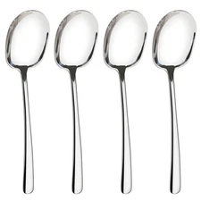 11.4 Inch Extra Large Serving Spoons for Buffet 18/8 Stainless Steel Silver