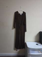 BrylaneWoman Brown Long Sleeve Maxi Dress Size 4X