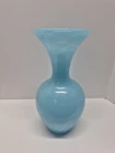 Fenton Handmade Blue Art Glass Vase 11” 7557PK Vintage Sticker Label