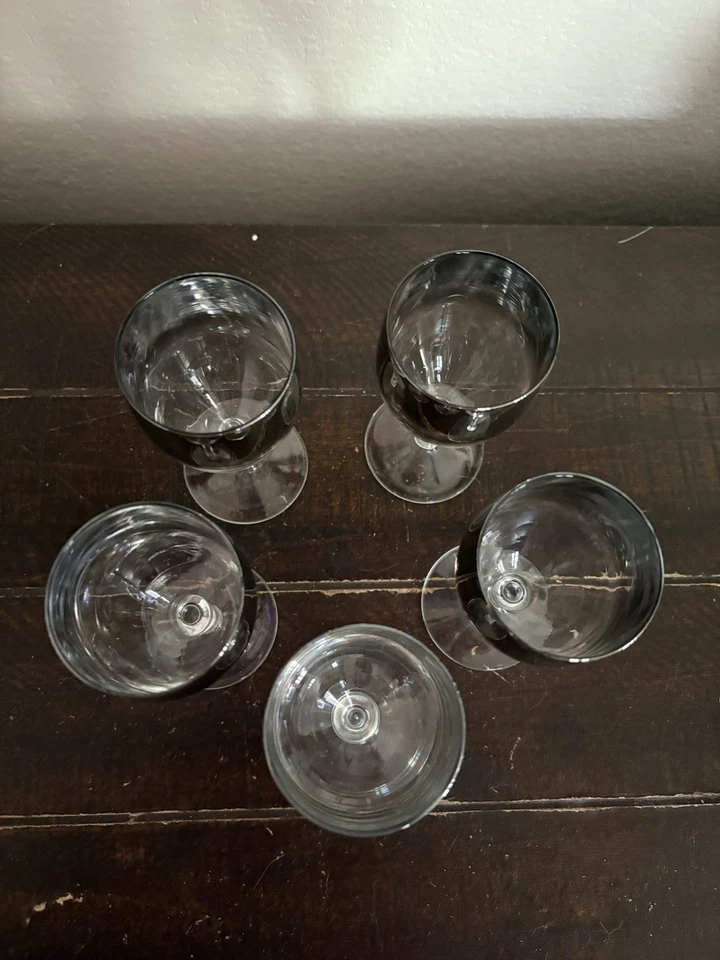 VTG MCM Silver Fade Ombre Vitreon Queen’s Lusterware Wine Glass Caddy - Image 3 of 3