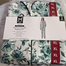 Member's Mark Women's Notch Pajama Set Green Sz XL Notch Collar Dream Mark NEW