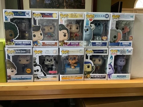 Funko Pop Disney Lot of 10,  Dumbo, Goofy, Gaston, Pluto, Constance + 5 more