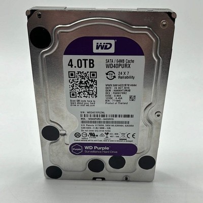 Western Digital WD 3.5'' Purple Surveillance Hard Drive 4TB SATA III 6Gbps HDD