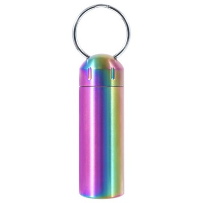 Waterproof Stainless Steel Pill Case, Small, Keychain, Single Compartment