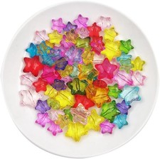 70 Pieces Acrylic Large Star Beads 2 Sizes Transparent Spacer Beads for Jewel...