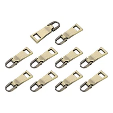 10pcs Zipper Pull, 1.5 Inch Zinc Alloy Sewing Zippers Tapes, Bronze