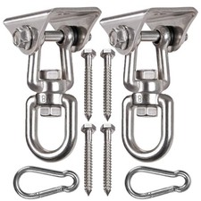 2 Pack Heavy Duty 360  Swivel Swing Hanger, Stainless Steel Hammock Hook fo