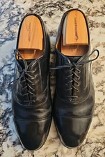 Johnston & Murphy Optima Oxford Shoes Mens Size 9 D/B  Black Leather Cap Toe 