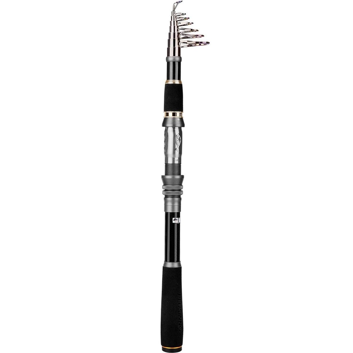 Plussino Telescopische hengelset met visaas, haken, opbergtas en accessoires, 1,8 m Rod Reel (No Lures & Line Plussino Telescopische hengelset met visaas, haken, opbergtas en accessoires, 1,8 m Rod Reel (No Lures & Line