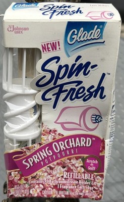 Vintage Glade Spin Fresh Bathroom Tissue Holder Spring Orchard Refillable NOS