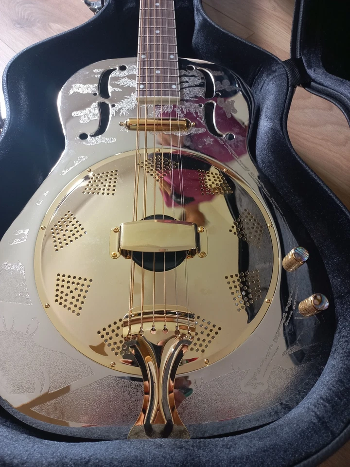 Top Harley Benton Gitarre, Resonator Custom Line Thoman mit Case - Bild 3 von 4