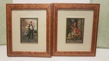 Pair of Hand-Painted Silver Paintings 10x15 with Frame Signed F.Tammaro