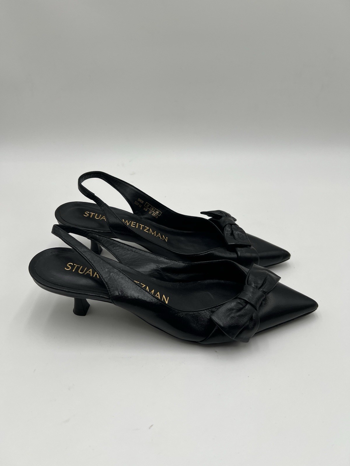 Stuart Weitzman Sofia 50 black leather slingback … - image 1