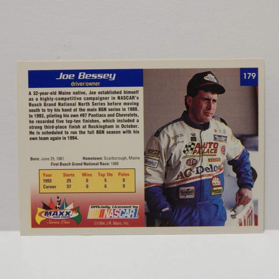 NASCAR Joe Bessey Card 179 - Image 2 of 2