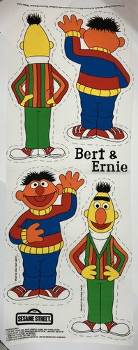Rare Vintage Sesame Street Bert & Ernie Craft Fabric Panel Pillow Toy Doll - Picture 3 of 14