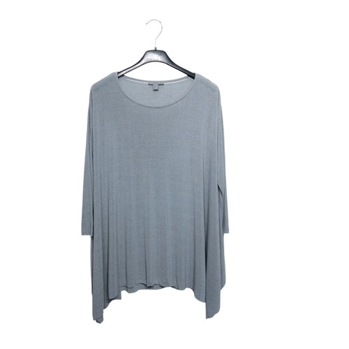 COS Light Grey Relaxed Fit Hanky Hem Floaty Slinky Blouse - Size S 8 10