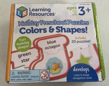 Learning Resources Holiday Preschool Puzzles Colors Shapes Ages 3 NEW