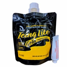 12oz Pouch USC Icing Lite Gold Finishing Glaze with Blue Cream Hardener 26012