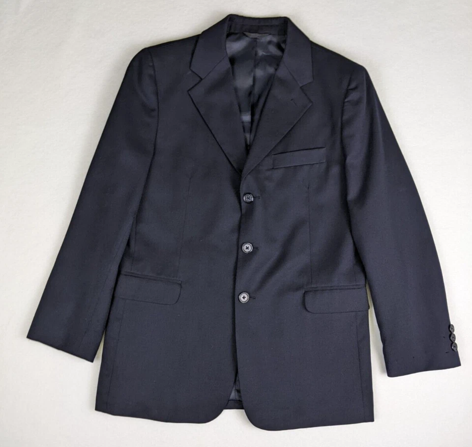 Blazer Sean John Niño Talla 12 Azul Traje Chaqueta Mezcla Lana Foto 3 de 4