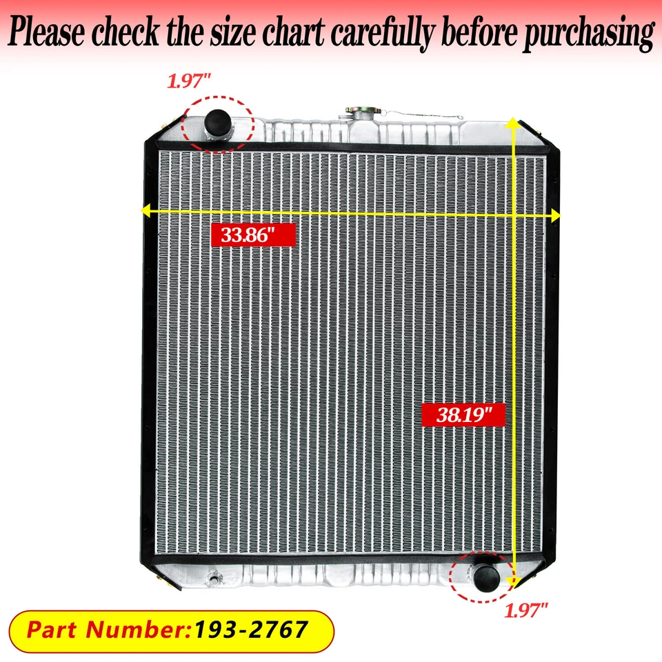 #193-2767 Water Tank Radiator w/ Cap Fit Caterpillar CAT 320C E320CL E318C E319C - Image 3 of 4