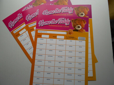 NAMEN DER TEDDY RUBBELKARTEN - 45 SPACES/A4 GRÖSSE X10 VOLLFARBE/GROSSE SPENDENAKTION