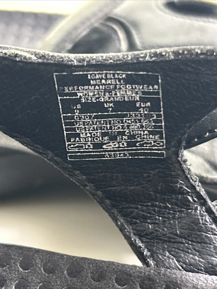 Sandalias Merrell para mujer talla 9 agave medianoche cuero negro hebilla zapatos Foto 4 de 4