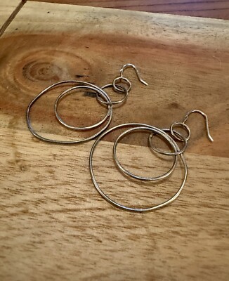 Silpada Vintage Sterling Silver Space Out Circle Hoop Earrings