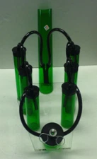 ACRYLIC PLASTIC 8 CHAMBER STRAIGHT WATER PIPE HOOKAH BONG PULL OFF BOWL GREEN