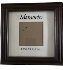 Wood Glass Photo Frame Matted Memories Last a Lifetime 7 x 7 in Brown