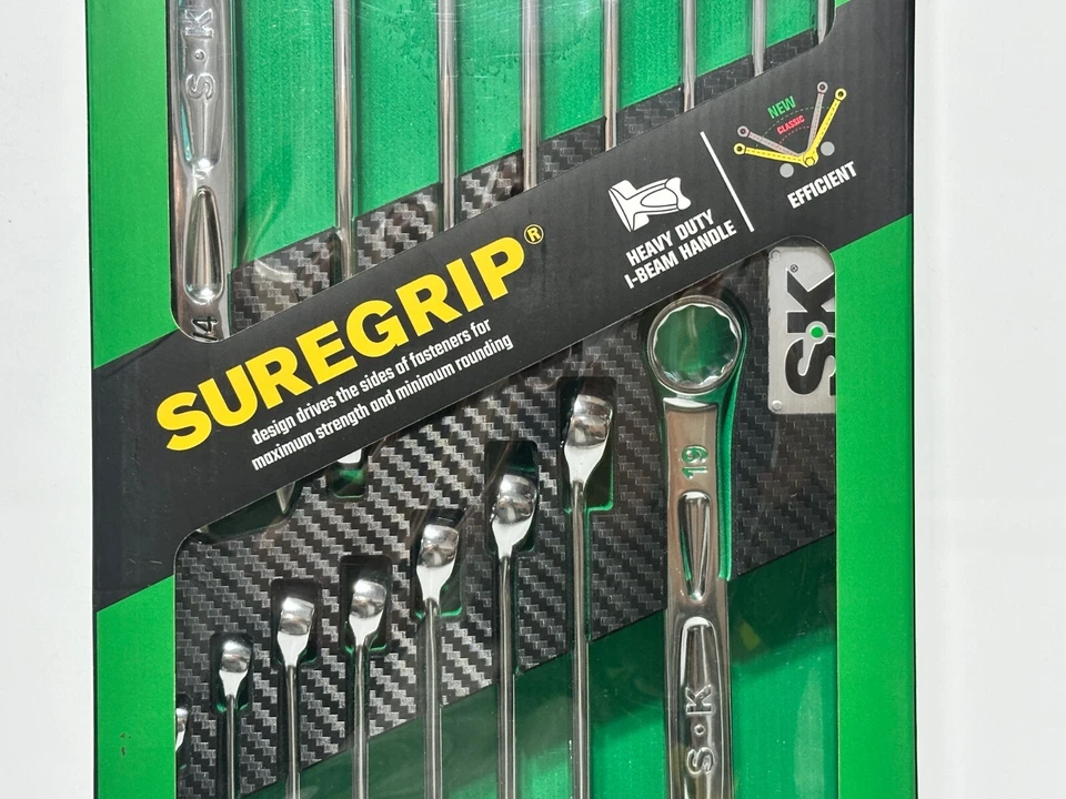 "Juego de llaves combinadas SK Tools 16 piezas SUREGRIP, espuma, métrico 8-19 mm SAE 3/8-3/4""" Foto 3 de 4