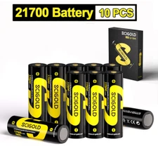 10PCS Scigold 217OO Rechargeable Li-ION Battery 3.6V for Headlamp Flashlight FAN