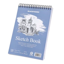 Bachmore Sketchpad 9X12" Inch (57lb/85g), 100 Sheets of Spiral Bound Sketch Book