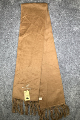 Alpaca Camargo Scarf Super Soft Alpaca Blend Brown Fringe Ends NEW!