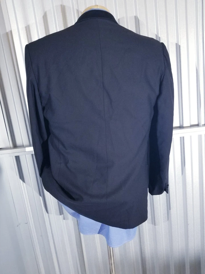 Abrigo Chaqueta Blazer Esmoquin Vintage Missoni Italia Solapa Satinada Azul Marino 50 40R Foto 3 de 4