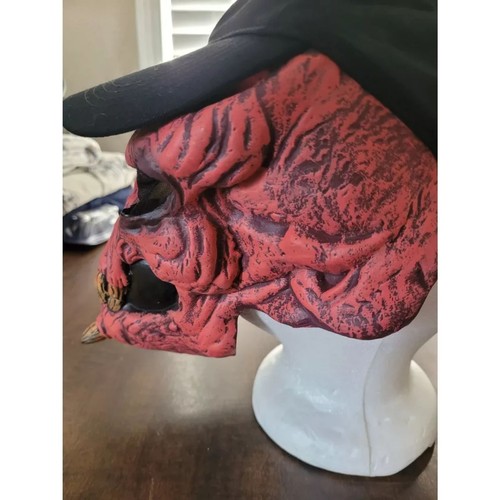 Máscara de goma/sombrero negro de Halloween con cuernos de miedo esqueleto de de demonio rojo ilimitado de Pascua - Imagen 6 de 11