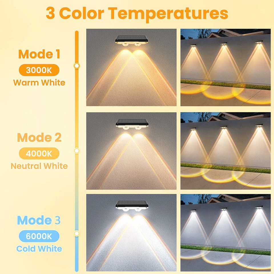 1-8PK LED Solar Power Fence Lights Deck Door Wall Stair Step Outdoor Garden Lamp - Image 4 of 4