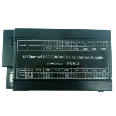2 in 1 24V 15 Roads RS485 RS232 Modbus RTU Relay PLC DO Serial Port Controller