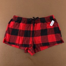 Old Navy Women's Size XL Red Buffalo Check Flannel 2.5" Inseam Sleep Shorts NWT