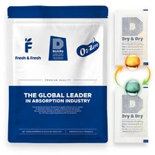 10 gram X 100 PK "Dry & Dry" Food Grade Orange Indicating Silica Gel Packets