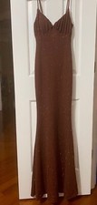 Dusky Maroon Brown Glitter Bodycon Mermaid Dress