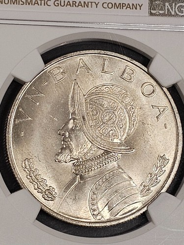 1966 Panama Silver Balboa NGC MS65 - Picture 3 of 4