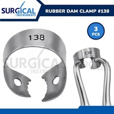 (Lot of 3) Endodontic Rubber Dam Clamps #138 Stainless Steel German Grade