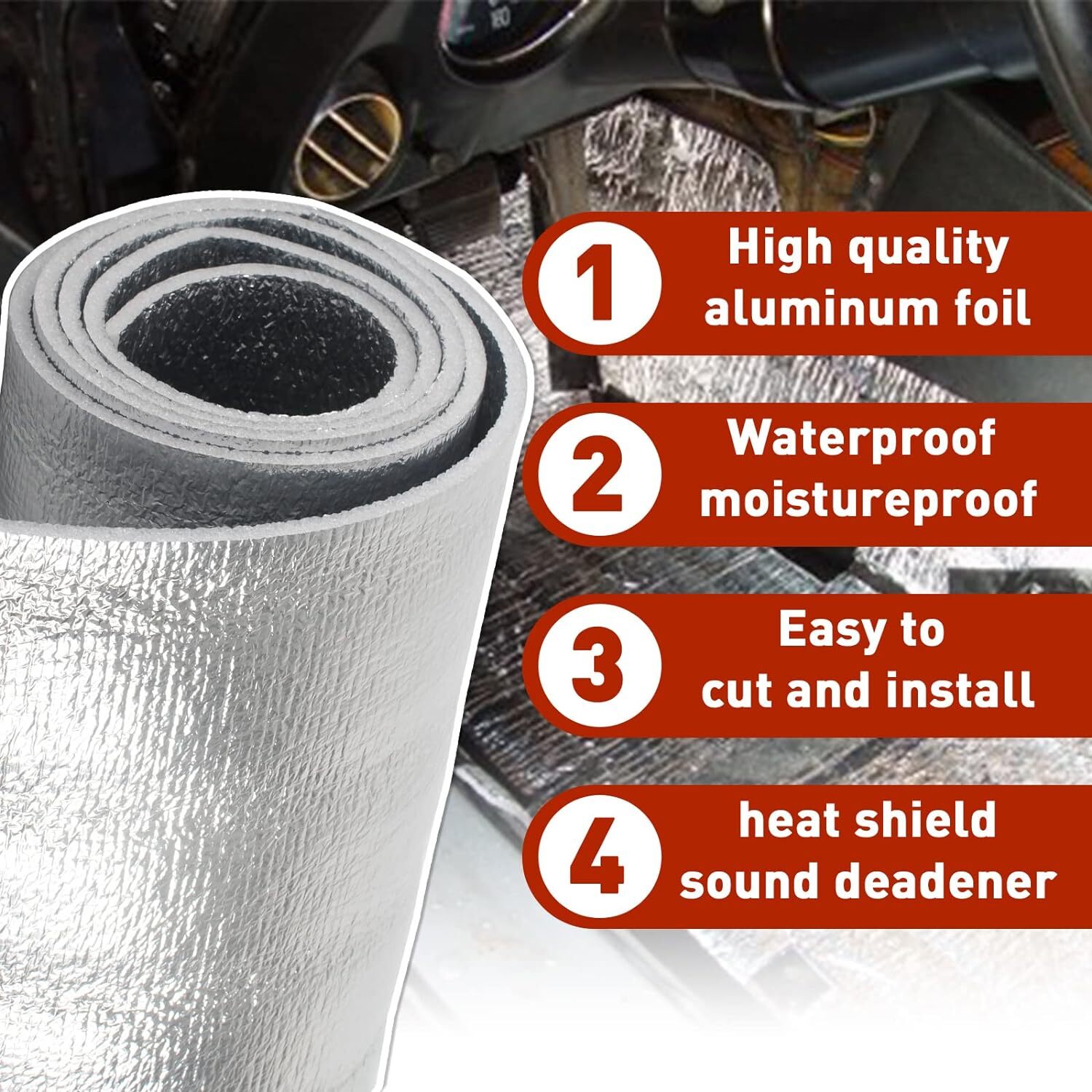 160"x40" Car Sound Deadener Mat Proofing Thick Insulation Material Noise 197MIL