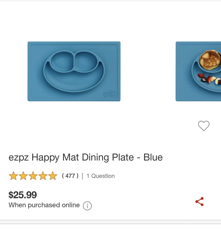 Lote de 3 placas de succión Ezpz Happy Mat 100% silicona 10x15 (2) y cuenco (1)  Foto 3 de 3