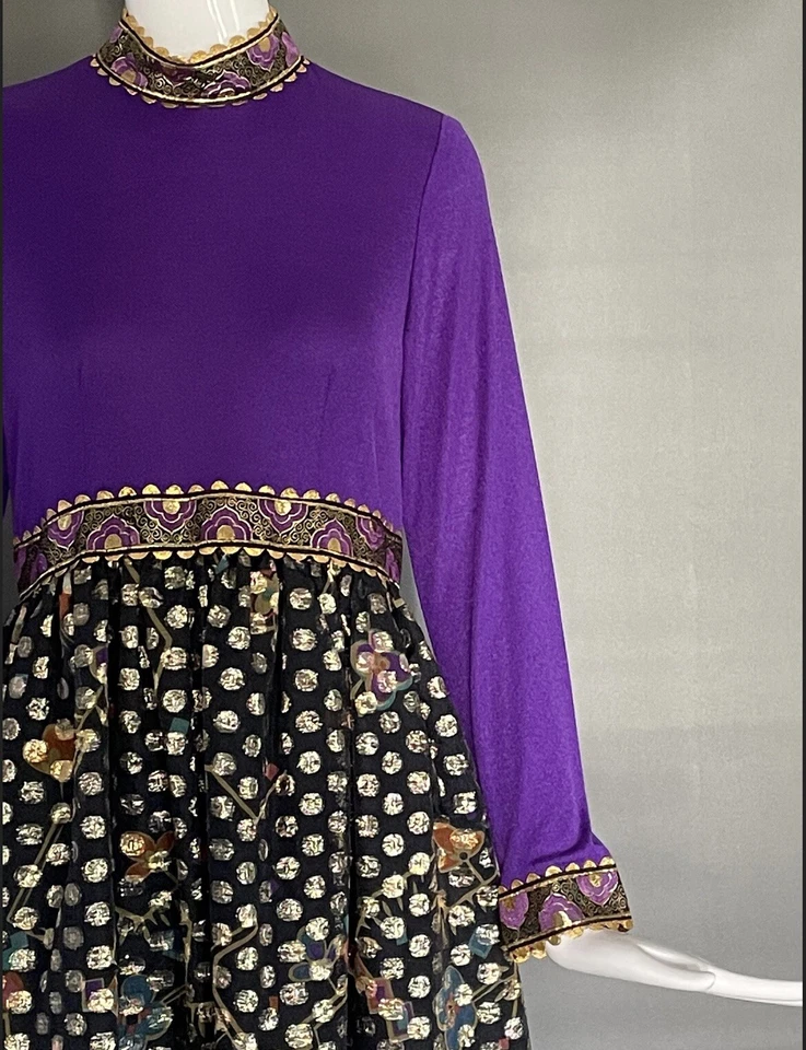 Vestido Sandine Originals Talla M Metálico Groovy Boho Hippie Años 70 Excelente Estado Foto 4 de 4