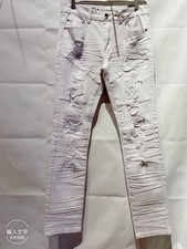 BEST New Argonaut Nations Men  s Ripped Urban Stretch Skinny Jeans-WHITE WHITE