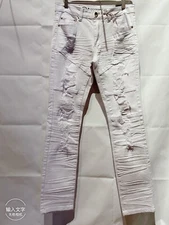 BEST! New Argonaut Nations Men’s Ripped Urban Stretch Skinny Jeans-WHITE WHITE 