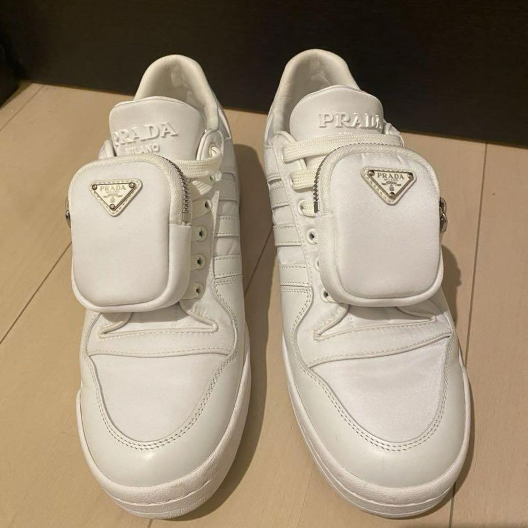 Prada Re-Nylon Adidas Forum Low White Sneakers Men's Size Prada Re-Nylon Adidas Forum Low White Sneakers Men's Size