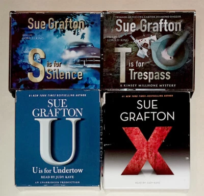 4 x Sue Grafton Audiobooks S T U X is for Silence Trespass Undertow CDs Alphabet - Image 1 of 3